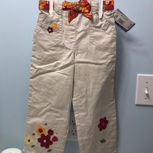 Khaki floral pants